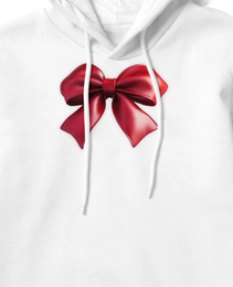 Satin Bow Hoodie – Effortless Holiday Elegance