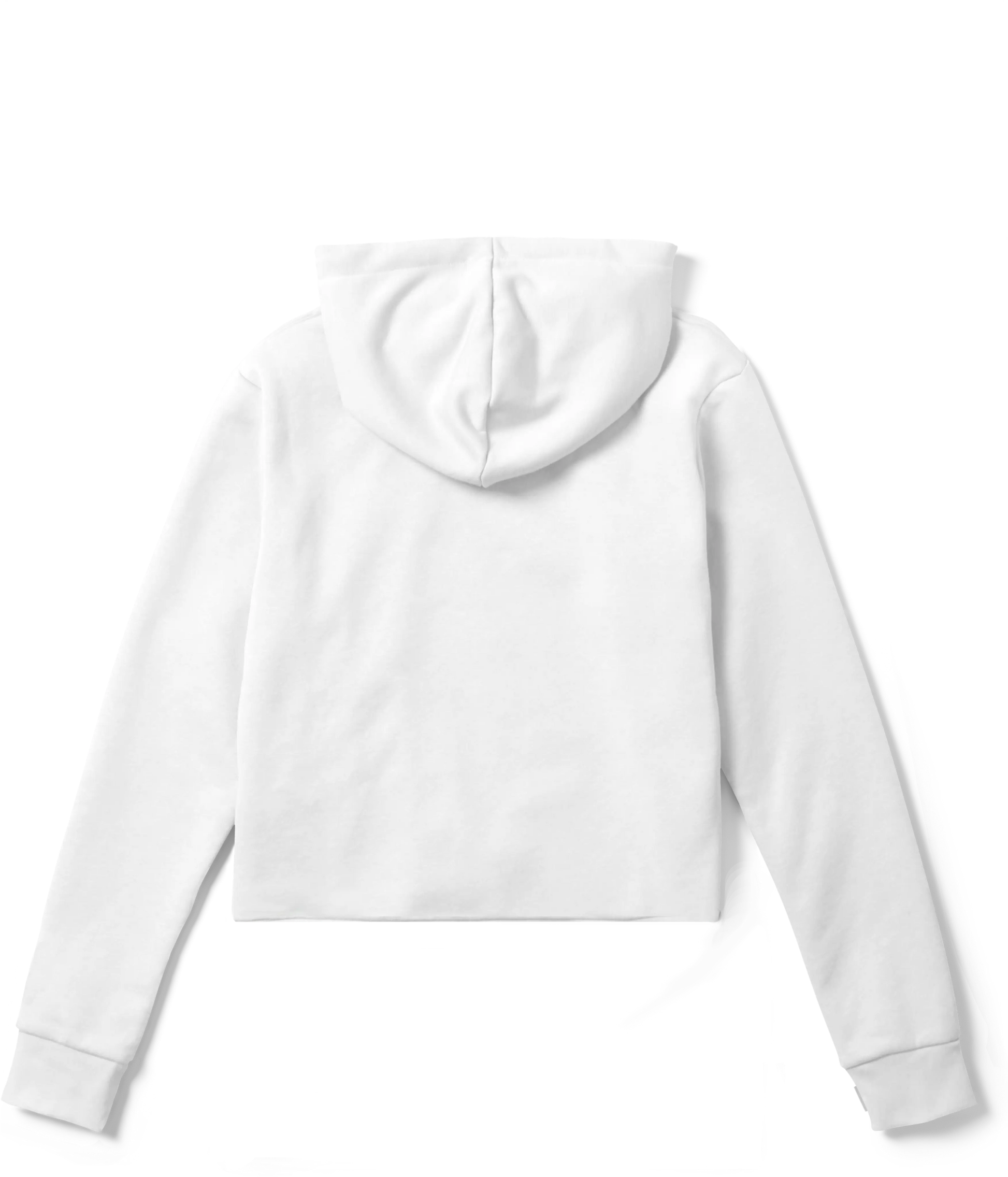 White cropped hoodie Back in big mood online store.