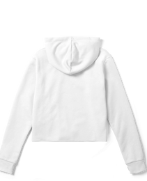 White cropped hoodie Back in big mood online store.